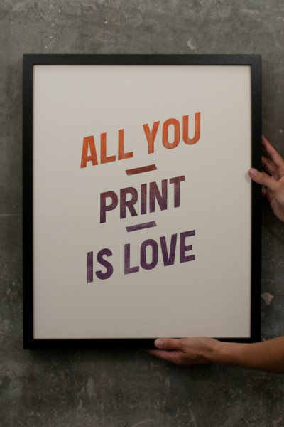 All you print is love. By BunkerType.